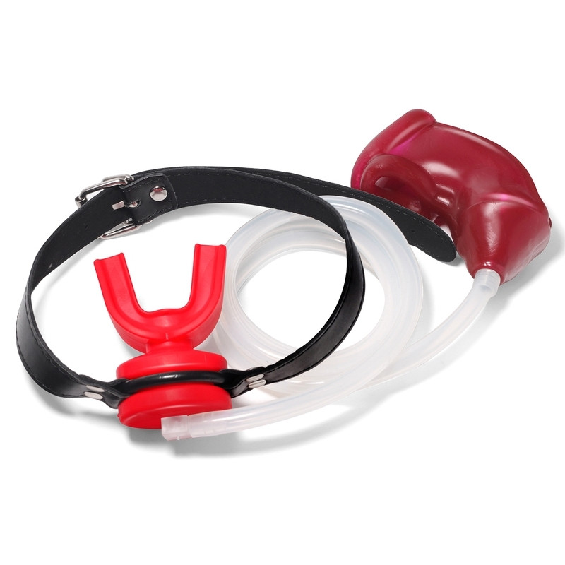 KINKgear Bâillon Urinoir avec Cage souple Rouge